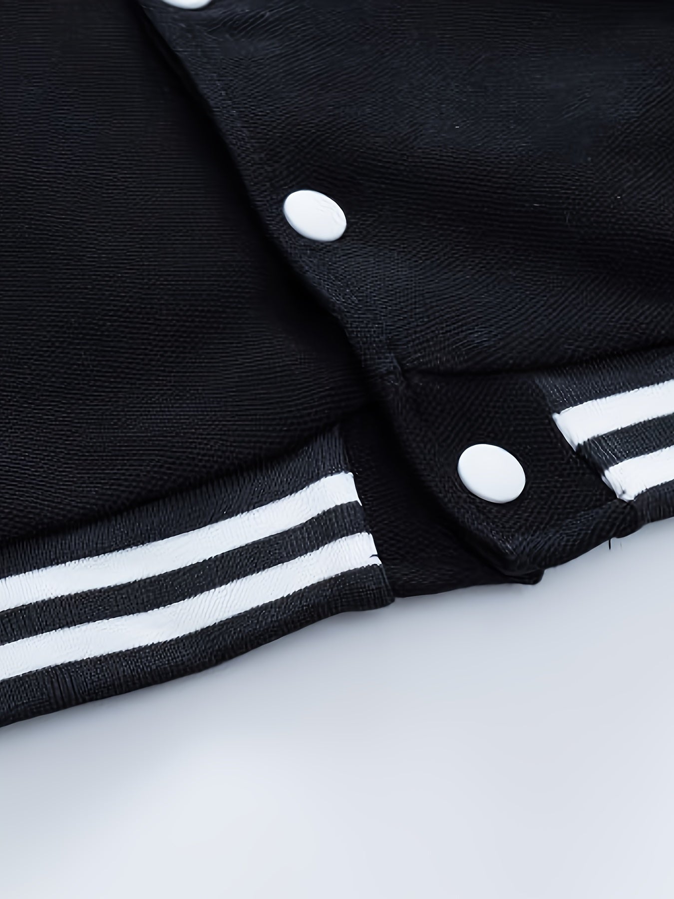 Veste de baseball garçons noir et blanc boutonnage devant du 4 au 13 ans