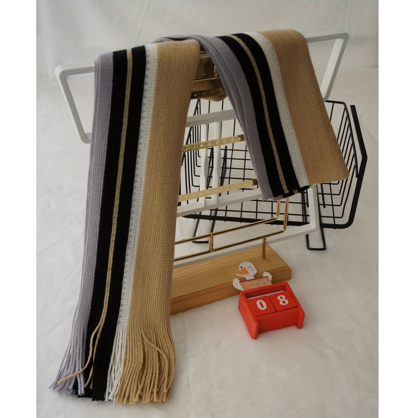 Echarpe élégante en tricot rayé - acrylique chaud MAEJORKEN