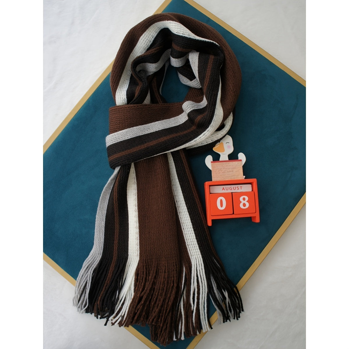 Echarpe élégante en tricot rayé - acrylique chaud MAEJORKEN