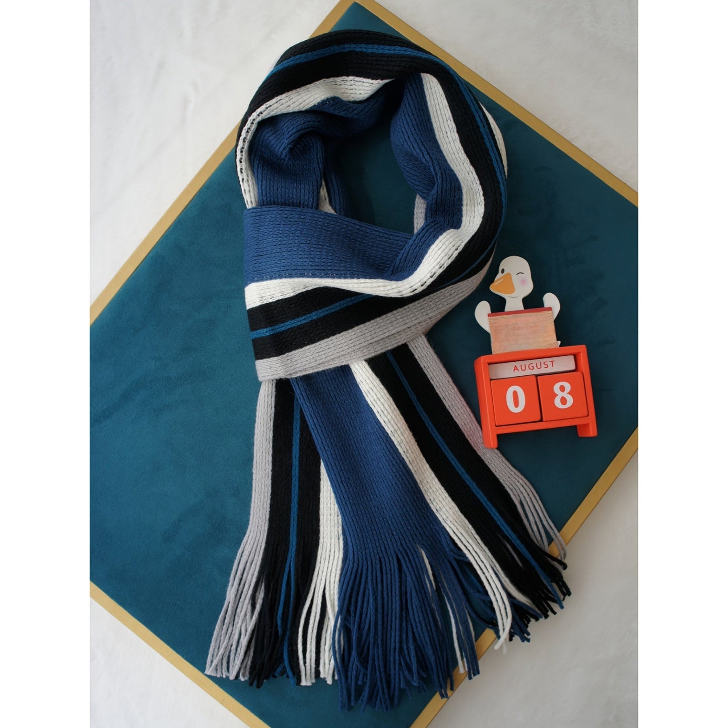 Echarpe élégante en tricot rayé - acrylique chaud MAEJORKEN