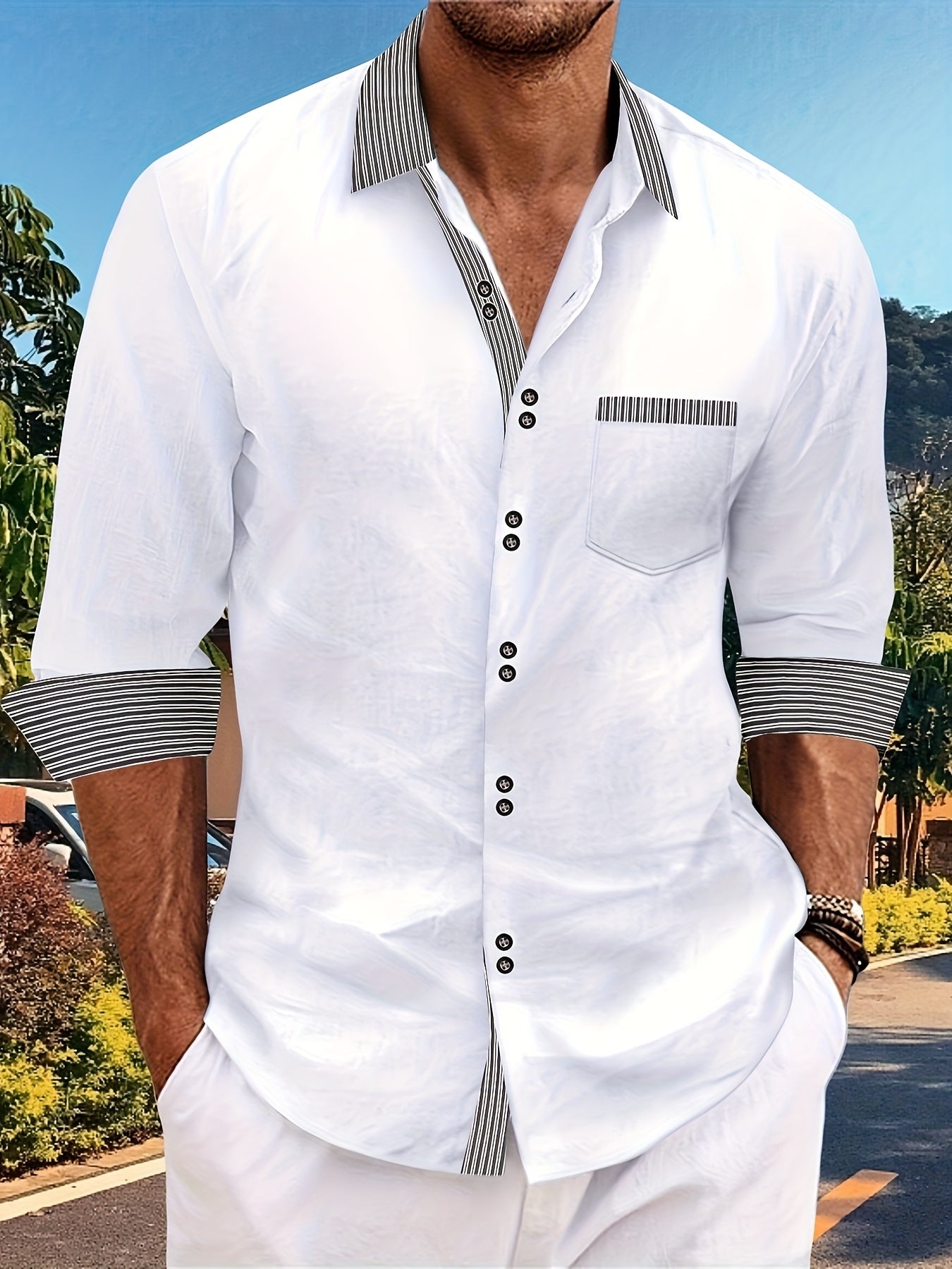 Chemise à manches longues 100 % coton du S au 3XL MAEJORKEN