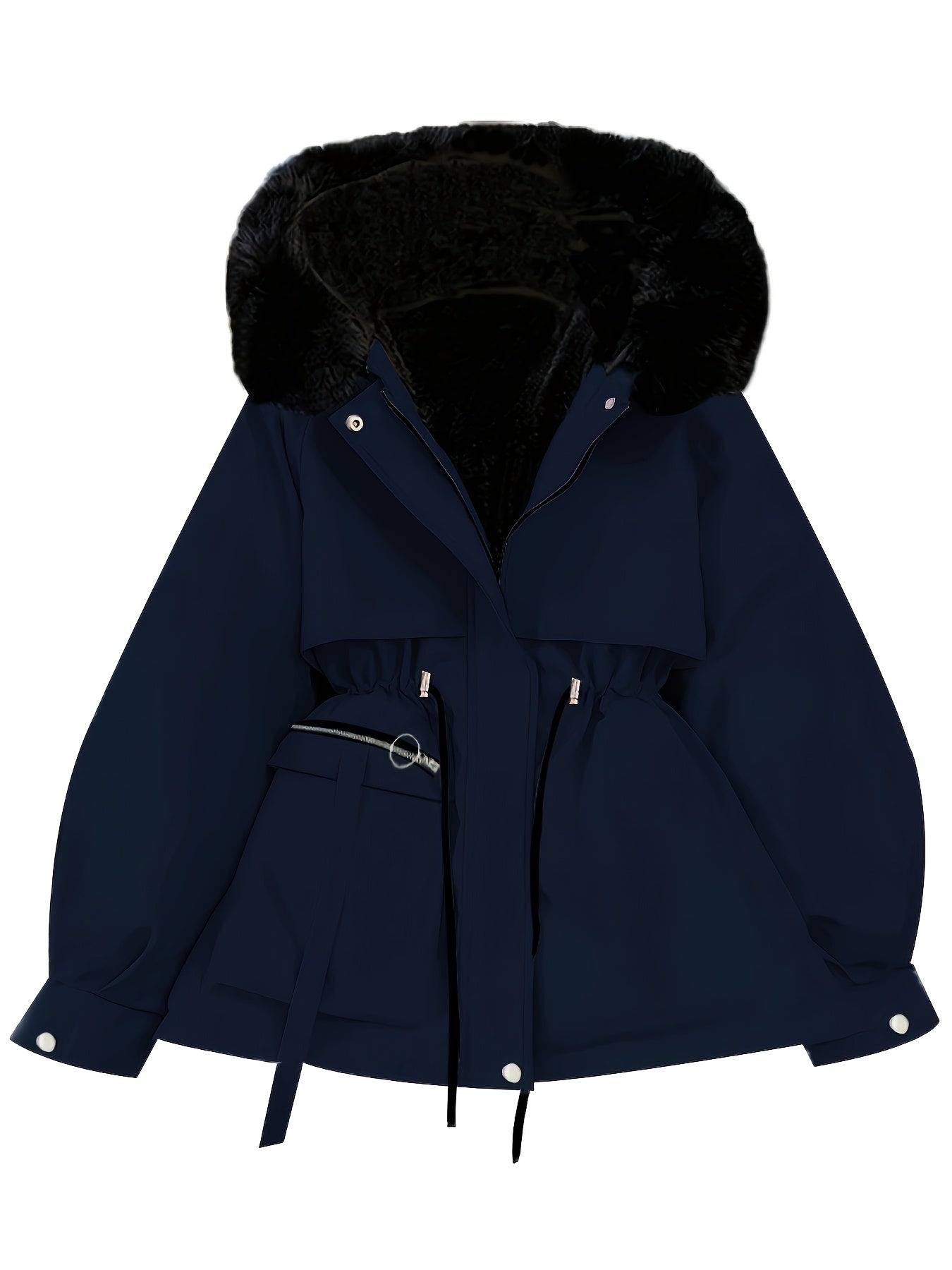 Parka à capuche grande taille avec garniture en fausse fourrure du 1XL au 5XL