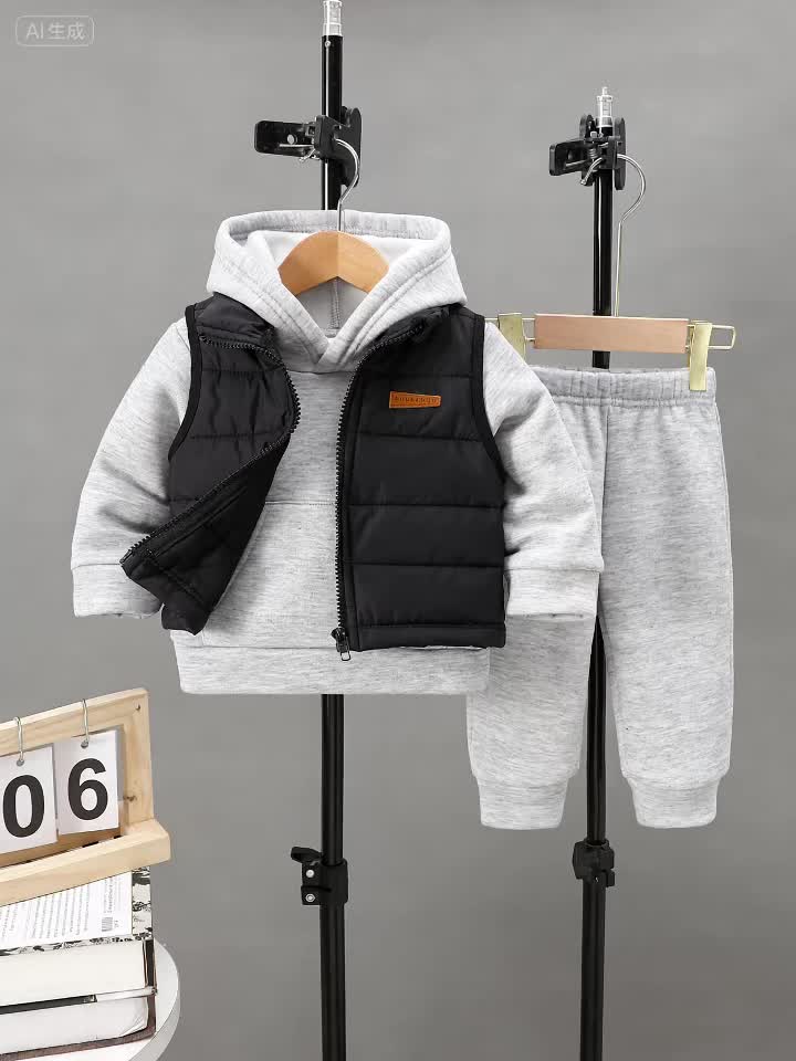 Ensemble 3 pièces gilet sweat et pantalon pour bébés garçons du 6 mois au 3 ans MAEJORKEN
