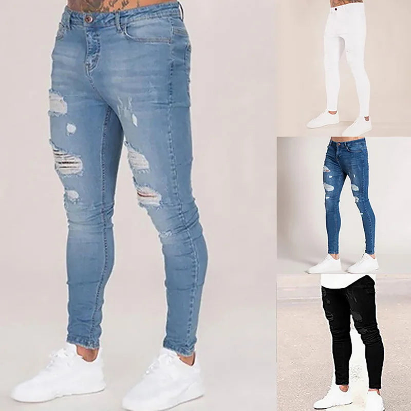 Jeans en denim déchiré