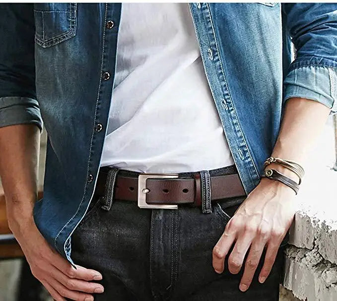 Ceinture en cuir véritable grande taille