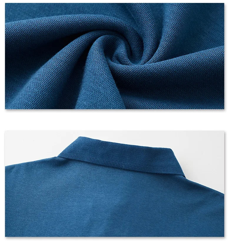 Polo en coton brodé manches longues du M-6XL MAEJORKEN