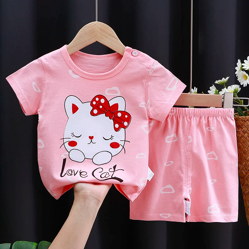 Ensemble de vêtements pour enfants bébé garçon/fille T-Shirt + short du 6mois au 4 ans MAEJORKEN