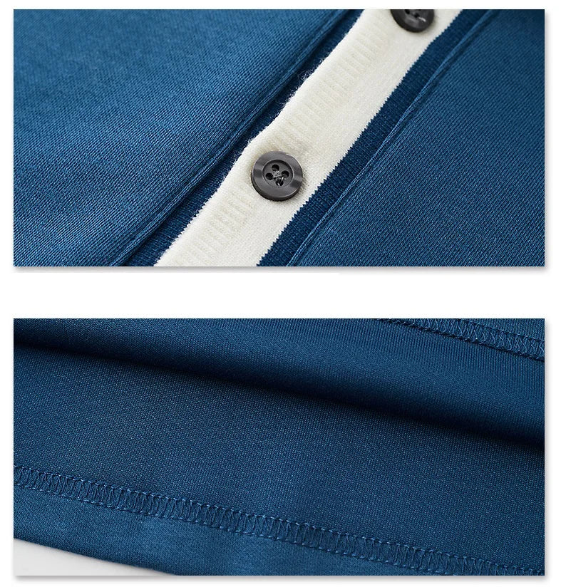Polo en coton brodé manches longues du M-6XL MAEJORKEN