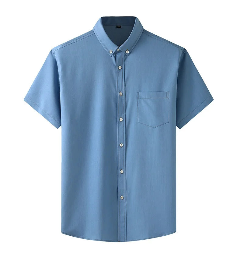 Chemise à manches courtes d'été, couleur unie, grande taille du M au 8XL MAEJORKEN