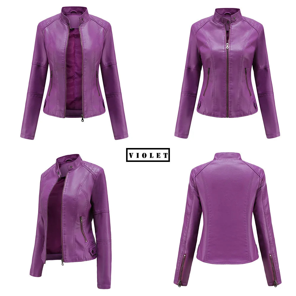Blouson en simili cuir du XS au 4XL