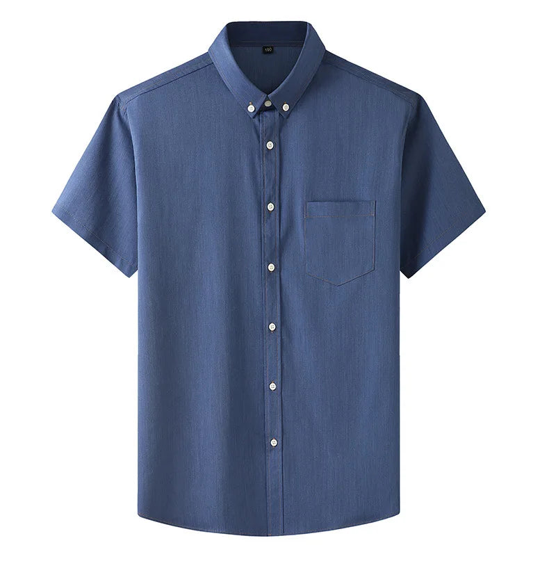 Chemise à manches courtes d'été, couleur unie, grande taille du M au 8XL MAEJORKEN