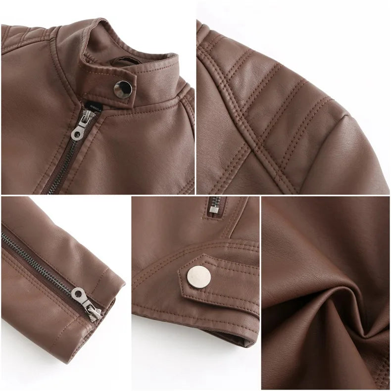 Blouson en simili cuir du XS au 4XL