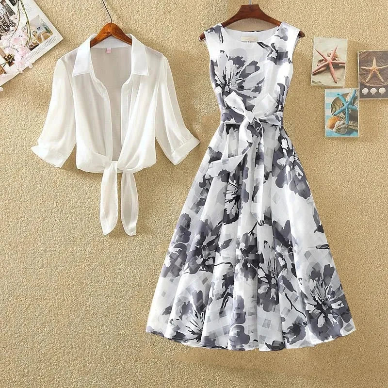Ensemble 2 pièces pour femmes, robes florales élégantes à la mode MAEJORKEN