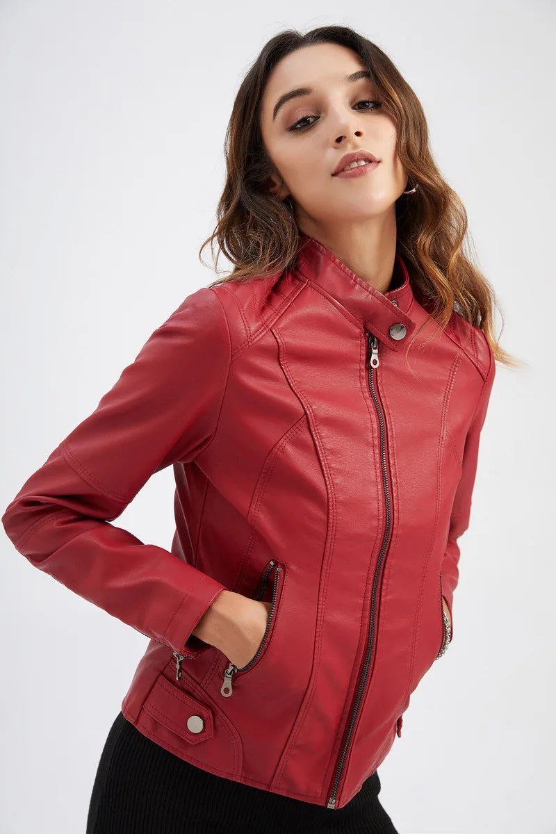 Blouson en simili cuir du XS au 4XL MAEJORKEN