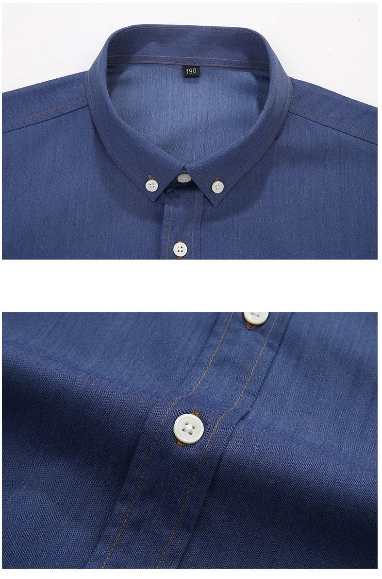 Chemise à manches courtes d'été, couleur unie, grande taille du M au 8XL MAEJORKEN