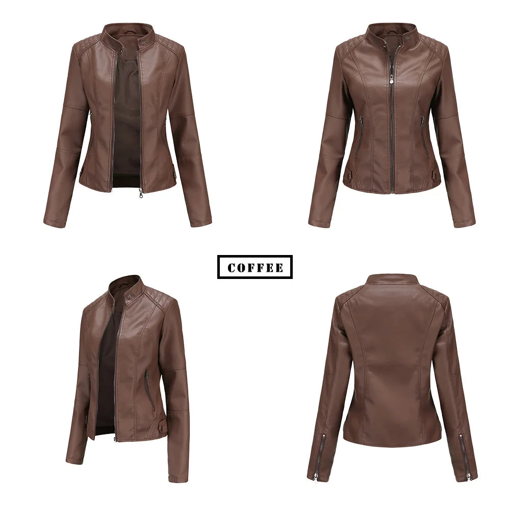 Blouson en simili cuir du XS au 4XL