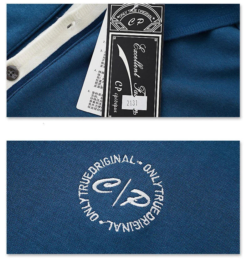 Polo en coton brodé manches longues du M-6XL MAEJORKEN