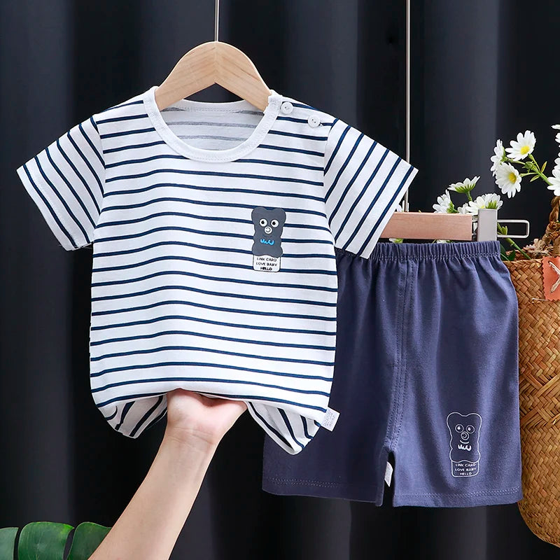 Ensemble de vêtements pour enfants bébé garçon/fille T-Shirt + short du 6mois au 4 ans MAEJORKEN