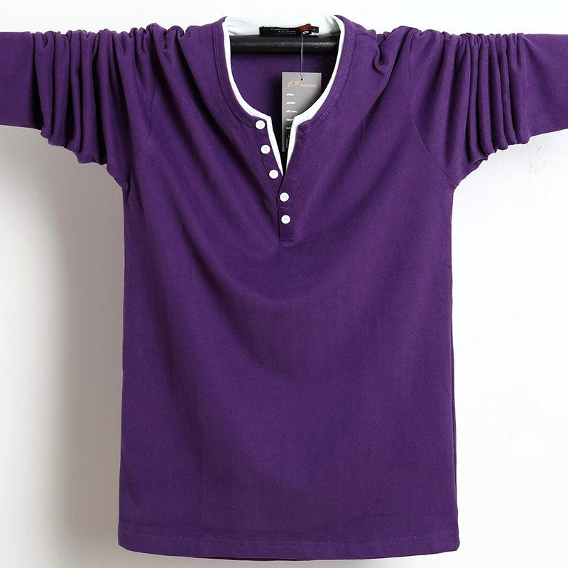 T-Shirt en coton à manches longues grande taille du M au 7XL MAEJORKEN