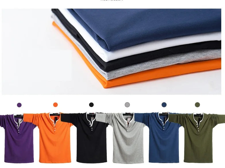 T-Shirt en coton à manches longues grande taille du M au 7XL MAEJORKEN