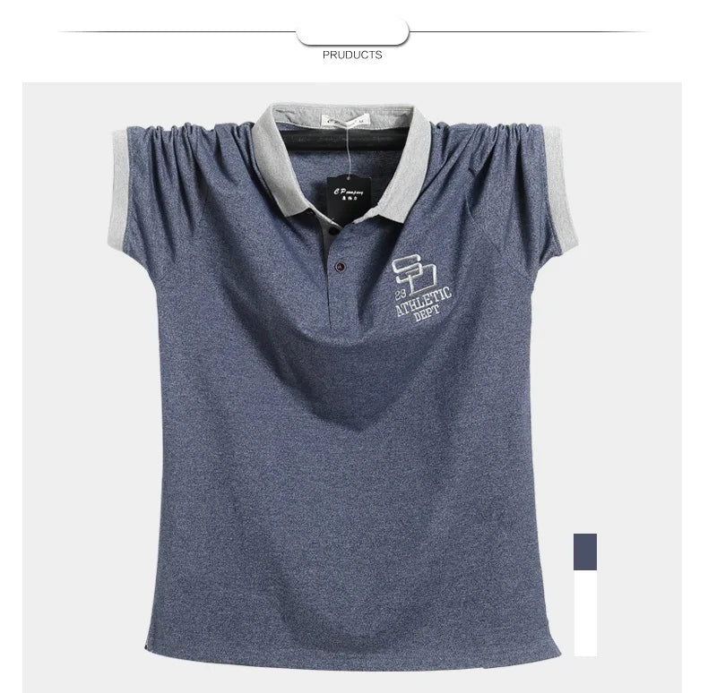 Polo unie en coton M-6XL