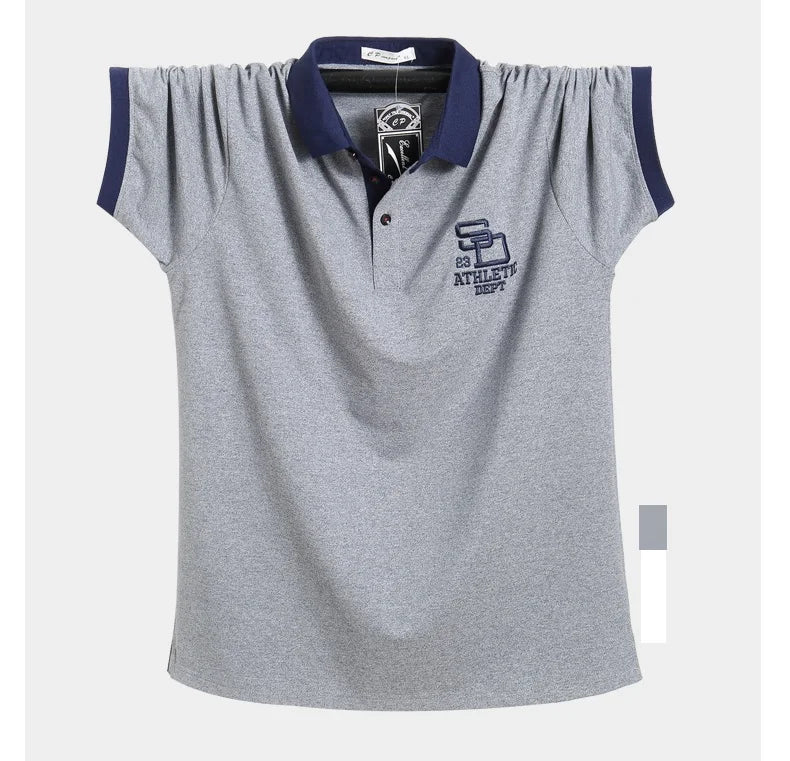 Polo unie en coton M-6XL