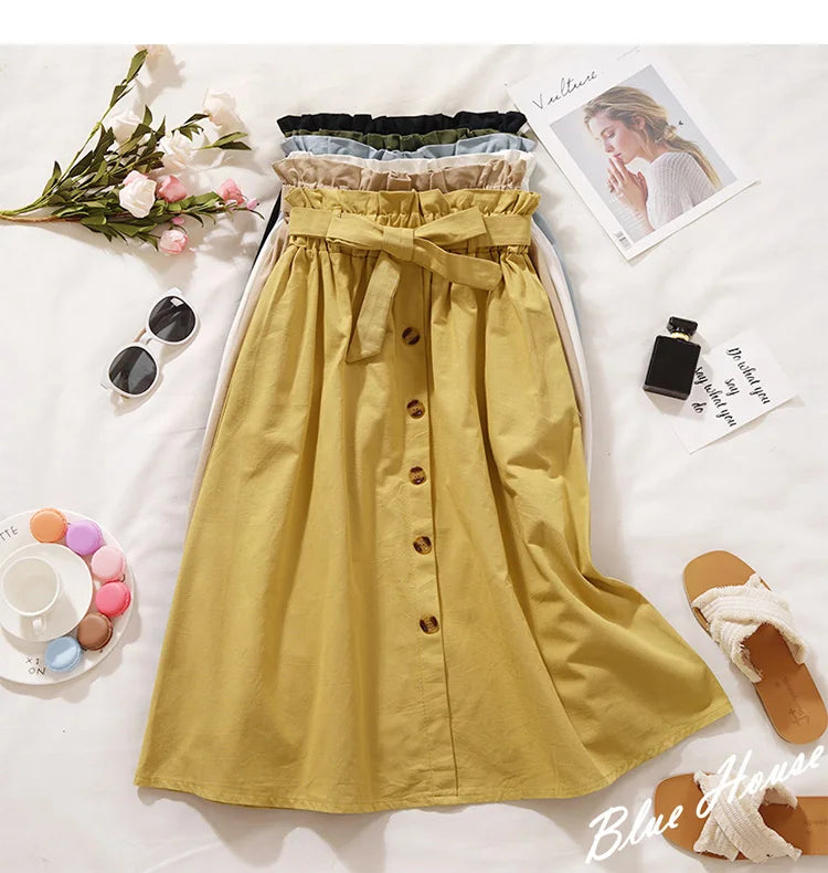 Jupe longue taille haute plissé MAEJORKEN