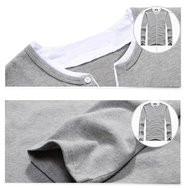 T-Shirt en coton à manches longues grande taille du M au 7XL MAEJORKEN