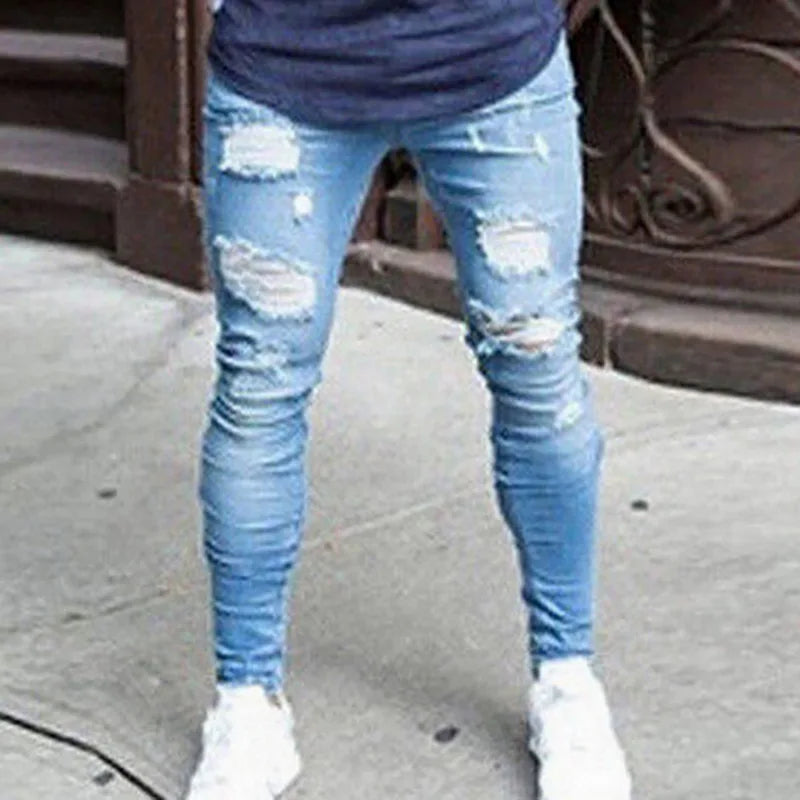 Jeans en denim déchiré