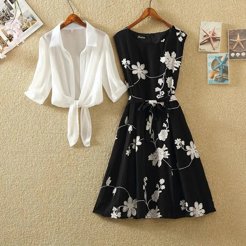 Ensemble 2 pièces pour femmes, robes florales élégantes à la mode MAEJORKEN