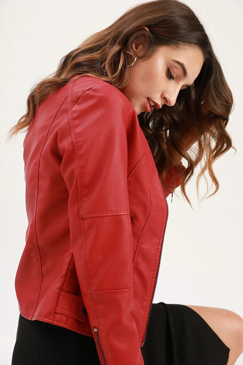 Blouson en simili cuir du XS au 4XL MAEJORKEN