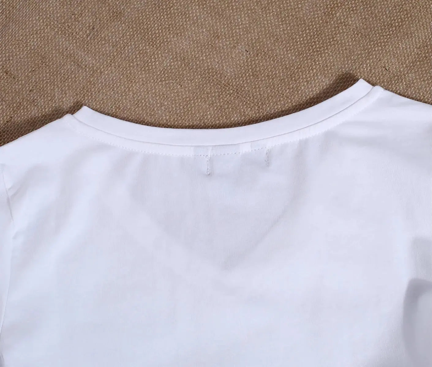T-Shirt à manches courtes mince couleur unie