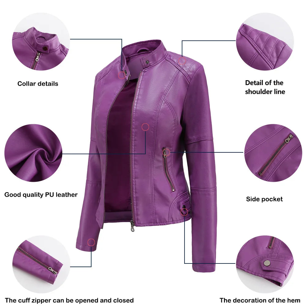 Blouson en simili cuir du XS au 4XL