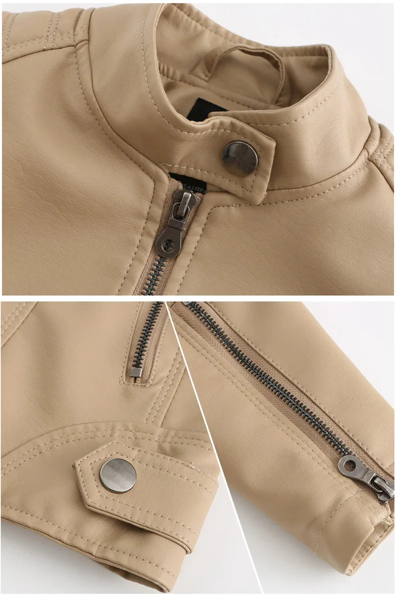 Blouson en simili cuir du XS au 4XL