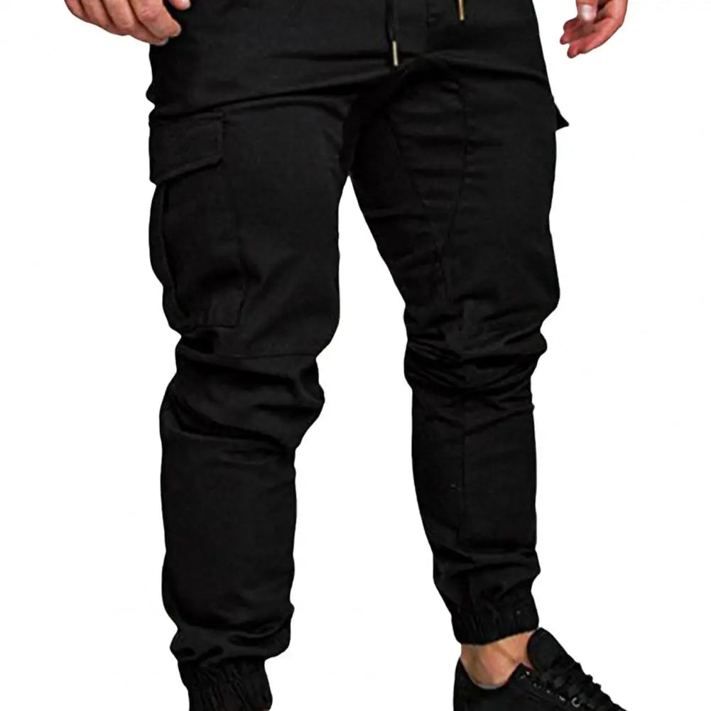 Pantalon Cargo en coton avec cordon de serrage à la taille, multi poches MAEJORKEN