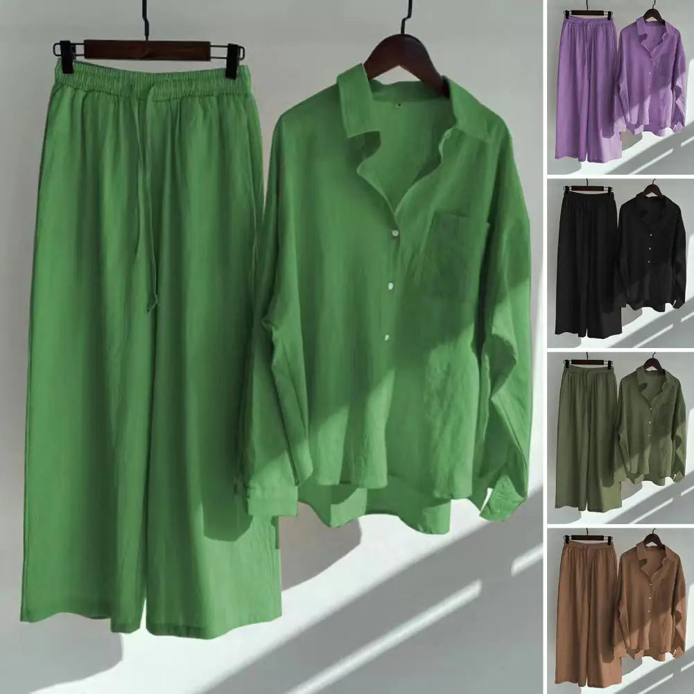 Ensemble chemise à manche et pantalon large du M au 5XL