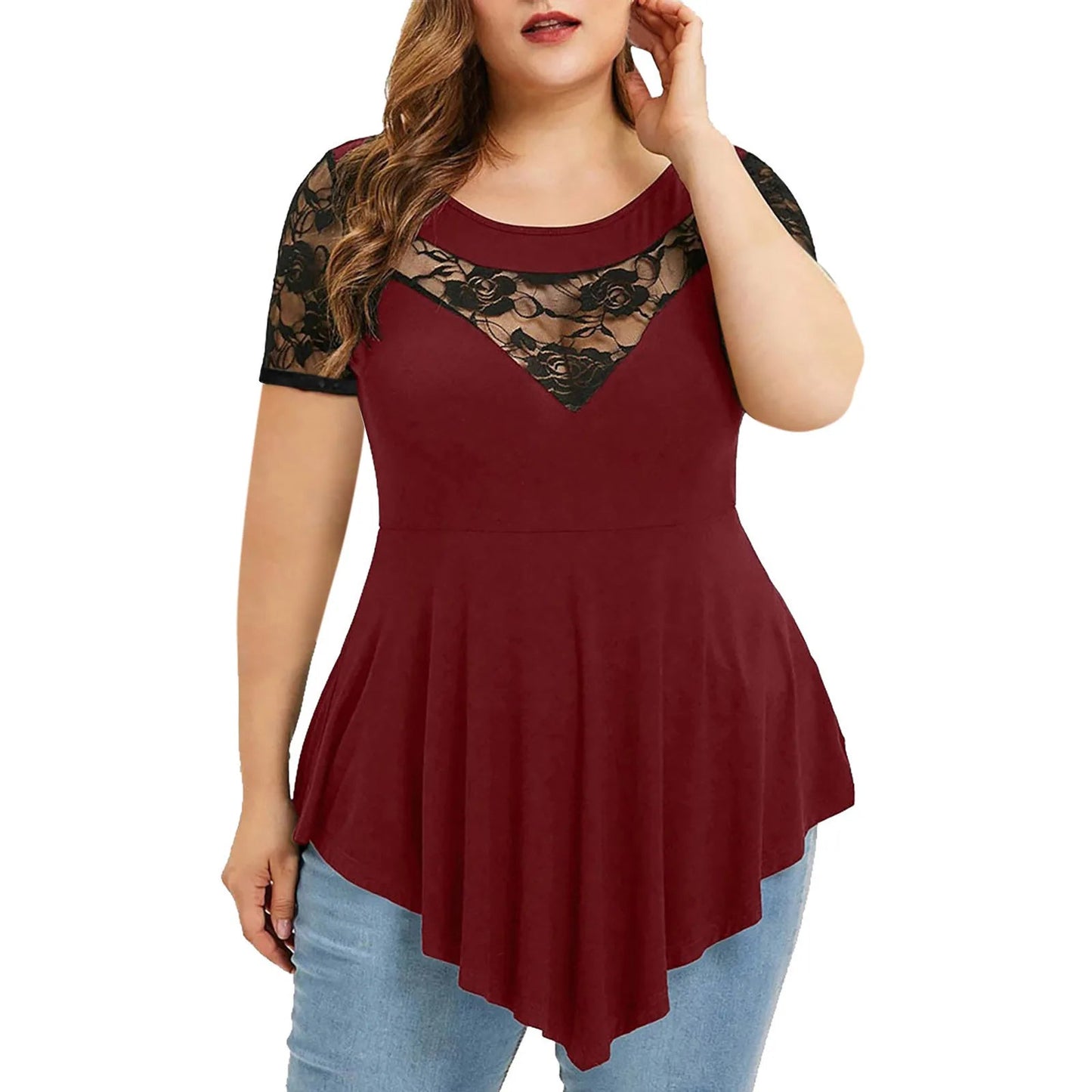 T-shirt à manches courtes en dentelle MAEJORKEN