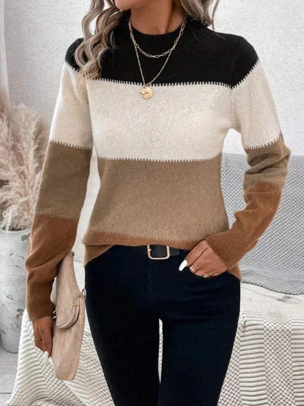 Pull tricoté à rayures amples et décontracté pour femme, pull à la mode, nouvelle collection hiver 2024 MAEJORKEN