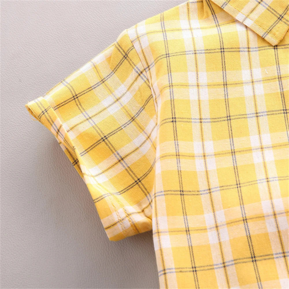Ensemble d'été pour bébés garçons, chemise et short décontractés à carreaux du 9 au 24 mois MAEJORKEN