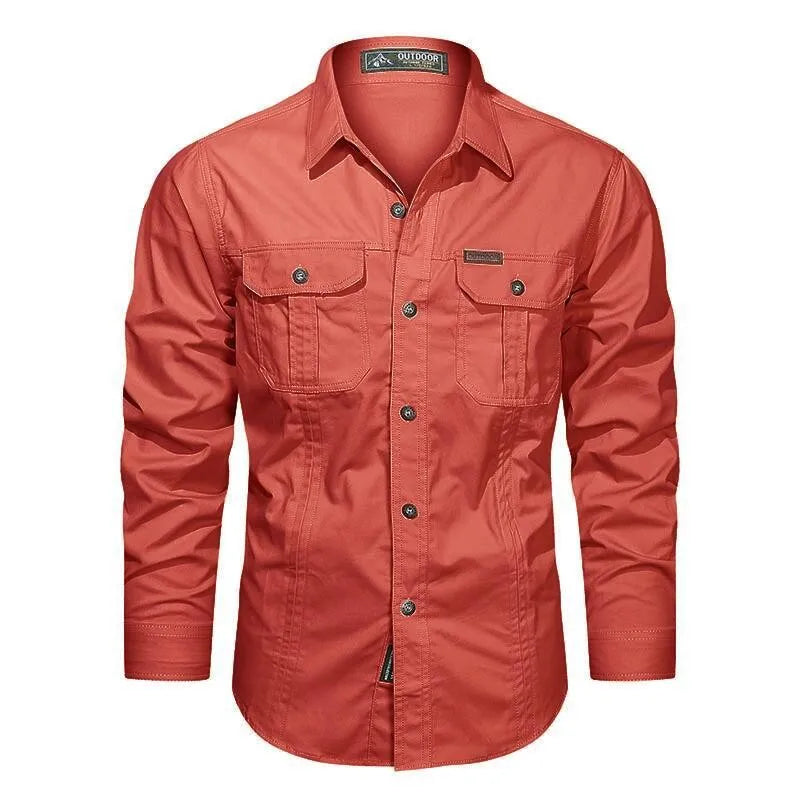 Chemise cargo à manches longues pour hommes du M au 5XL