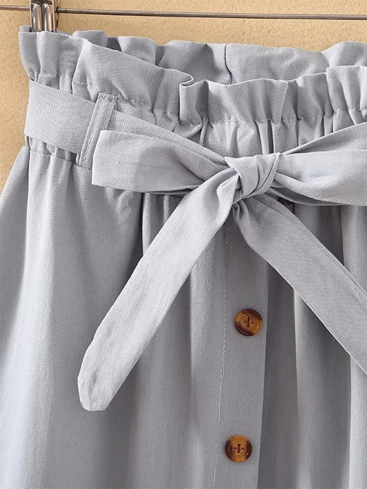 Jupe longue taille haute plissé MAEJORKEN