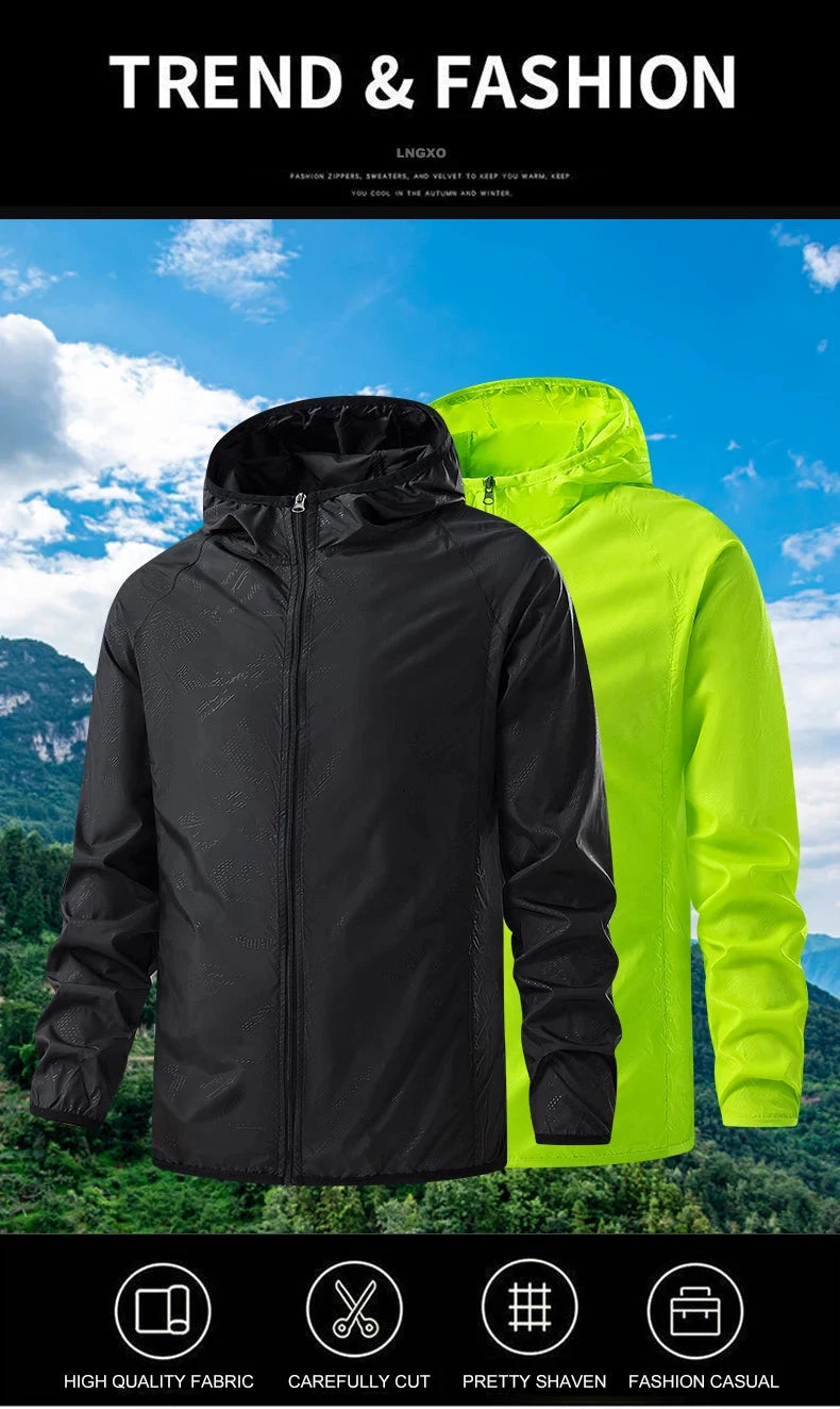 LNGXO hommes femmes vestes de randonnée imperméables Protection solaire coupe-vent Camping escalade manteau de pluie en plein air unisexe vêtements portables MAEJORKEN