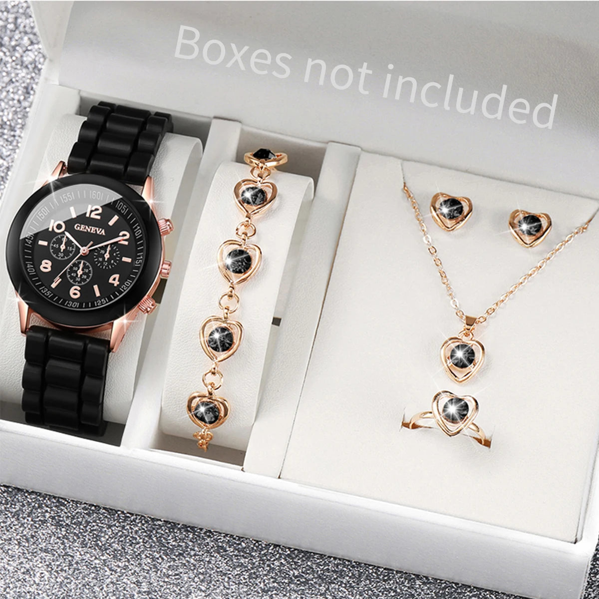 Ensemble de montres à quartz avec bracelet en silicone pour femme, horloge à la mode, cadeau pour fille, sans boîte, 5 pièces, 6 pièces MAEJORKEN