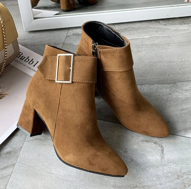 Bottines boucle décontracté talons haut du 35 au 43