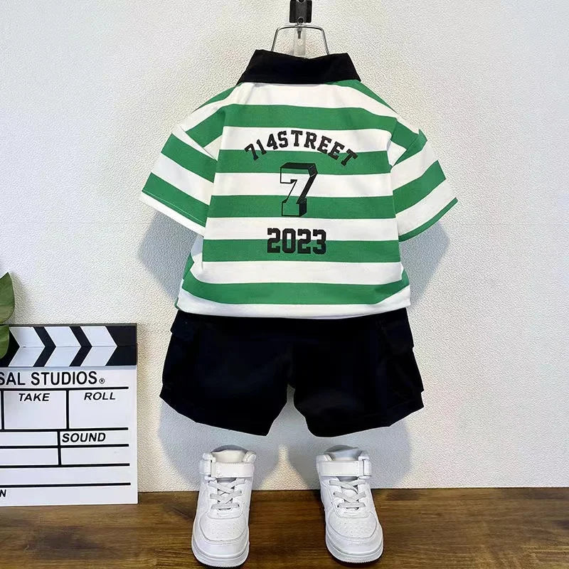 Ensemble polo manches courtes et short garçon du 2 ans au 9 ans