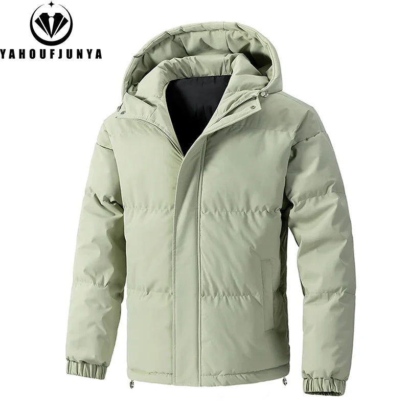 Parka à capuche coupe-vent pour hommes avec fermeture éclair grandes tailles MAEJORKEN