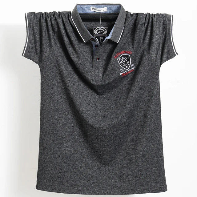 Polo unie en coton M-6XL