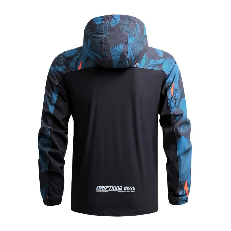 Veste imperméable à capuche décontractée sport, randonnée, coupe-vent du S au 5XL