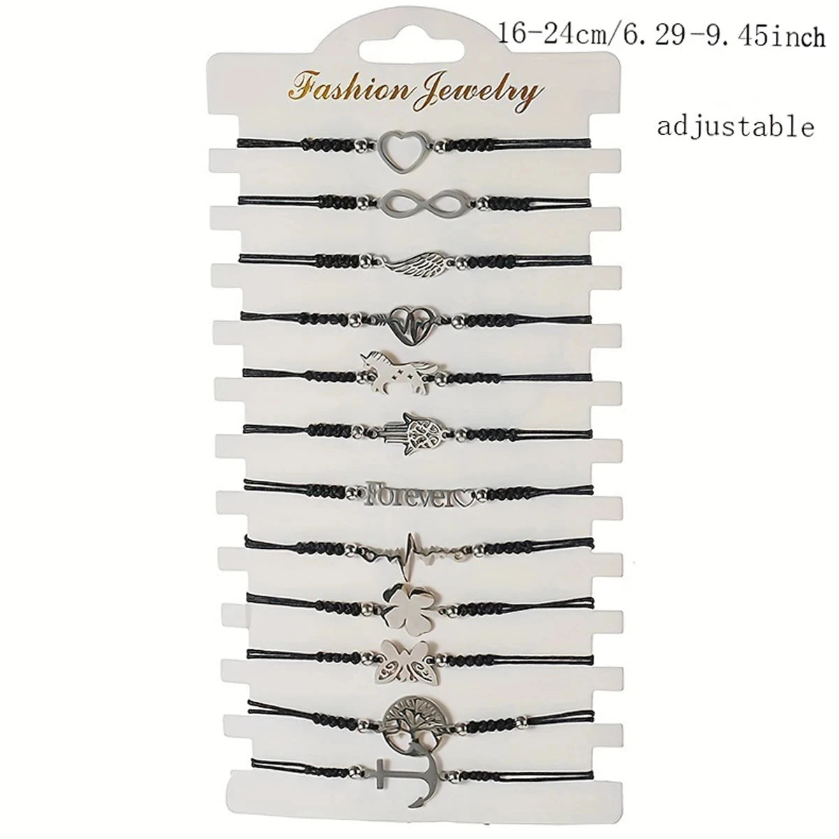 12 pièces/ensemble élégant bracelet à breloques tressé en acier inoxydable pour hommes-parfait pour un usage quotidien et un cadeau à la famille et aux amis MAEJORKEN