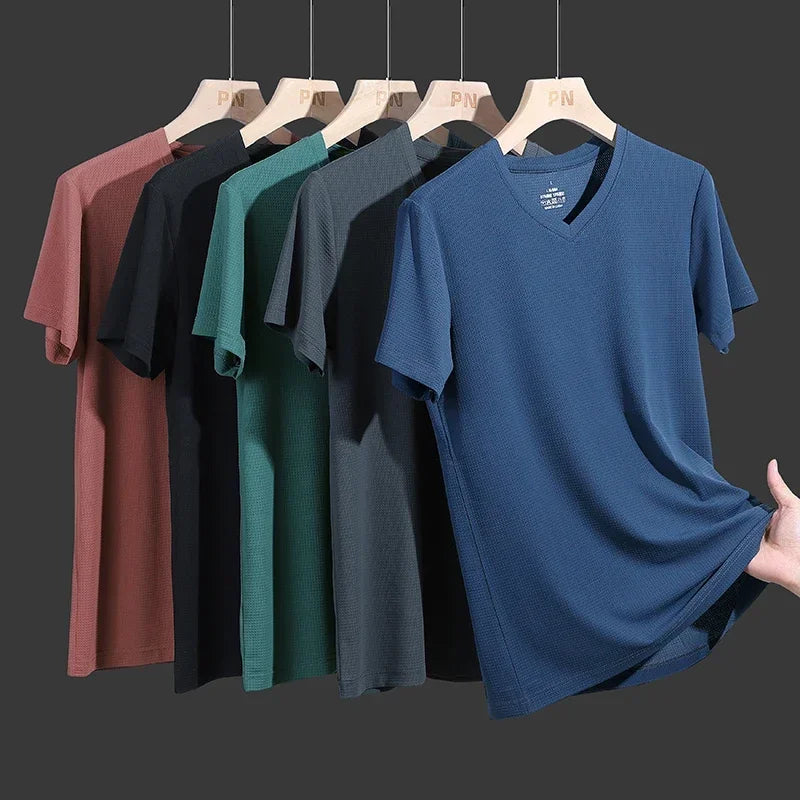 T-shirt à col en V pour hommes grande taille, 7XL, 8XL, 9XL